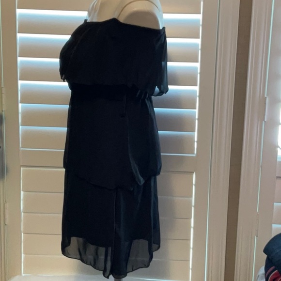 Shasa Black Off-Shoulder Flutter Sleeve Cocktail Dress - Picture 4 of 7